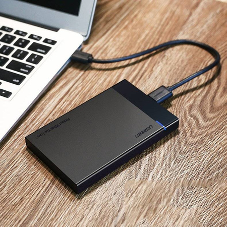 Ugreen kieszeń na dysk HDD SSD obudowa dysku SATA 2,5'' USB 3.2 Gen 1 (5 Gbps) micro USB SuperSpeed + kabel 0,5 m czarny (US221 30848)