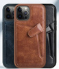 Nillkin Aoge Leather Case elastyczne pancerne etui z prawdziwej skóry z kieszonką iPhone 12 mini czarny