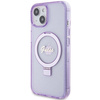 Guess Ring Stand Script Glitter MagSafe case for iPhone 15 - purple