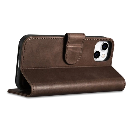 iCarer Oil Wax Wallet Case 2in1 Cover iPhone 14 Plus Anti-RFID Leather Flip Case Brown (WMI14220723-BN)