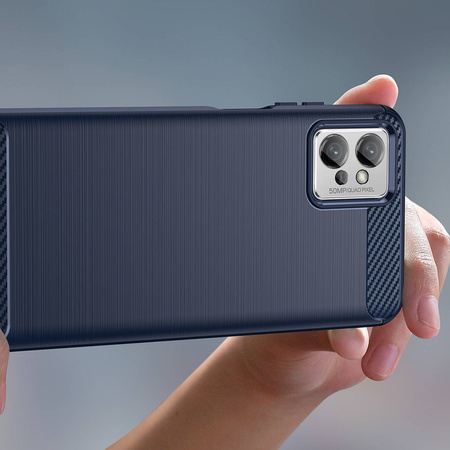 Carbon Case etui Xiaomi Redmi Note 11E /Redmi 10 5G / Redmi 10 Prime+ 5G / Poco M4 5G elastyczny silikonowy karbonowy pokrowiec niebieskie