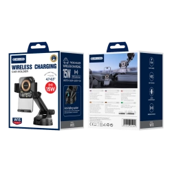 JELLICO uchwyt samochodowy z ładowaniem bezprzewodowym W15 15W Czarny