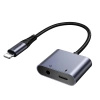 Joyroom SY-L01 Lightning zu Lightning / 3,5-mm-Miniklinken-DAC-Adapter 2in1 – Schwarz