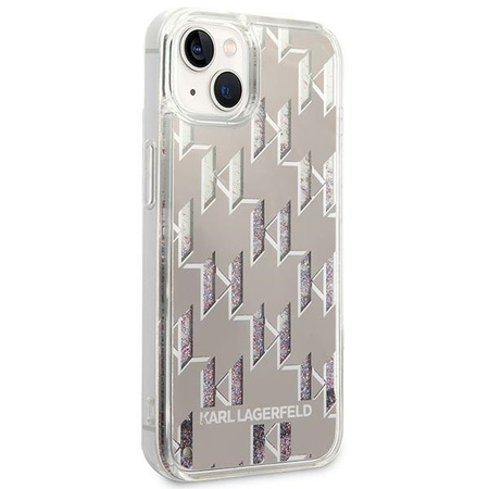 Karl Lagerfeld KLHCP14SLMNMS iPhone 14 6.1 &quot;hardcase silver / silver Liquid Glitter Monogram