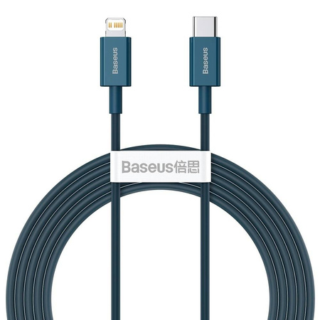 Baseus Superior kabel USB Typ C - Lightning do szybkiego ładowania Power Delivery 20 W 1 m niebieski (CATLYS-C03)