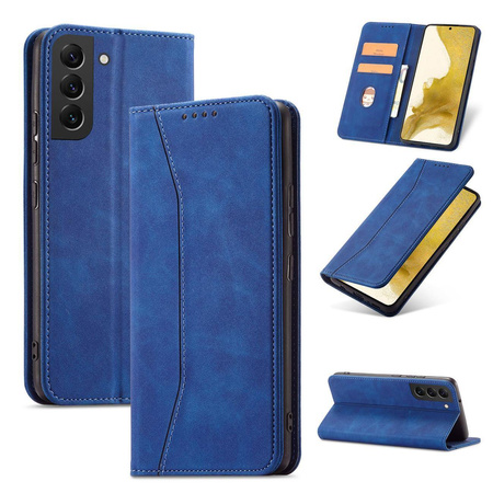 Magnet Fancy Case für Samsung Galaxy S23 Flip Cover Wallet Stand blau