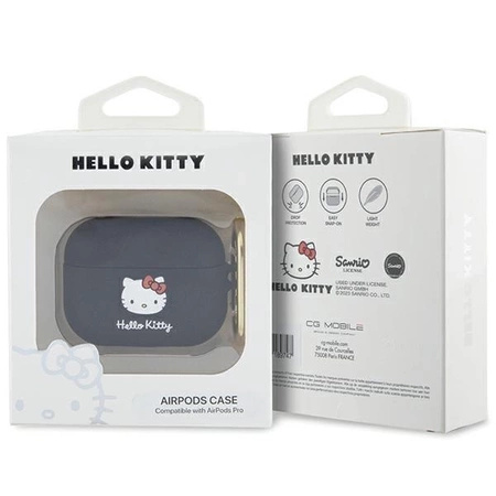 Hello Kitty Silikon 3D Kitty Head Hülle für AirPods Pro – Schwarz