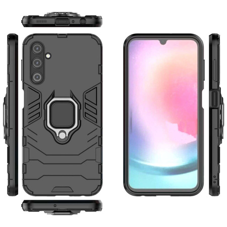 Ring Armor Hülle für Samsung Galaxy A24 4G Panzerhülle Magnethalter Ring schwarz