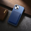 iCarer Litchi Premium Leather Case iPhone 14 Magnetic Leather Case with MagSafe light blue (WMI14220709-LB)