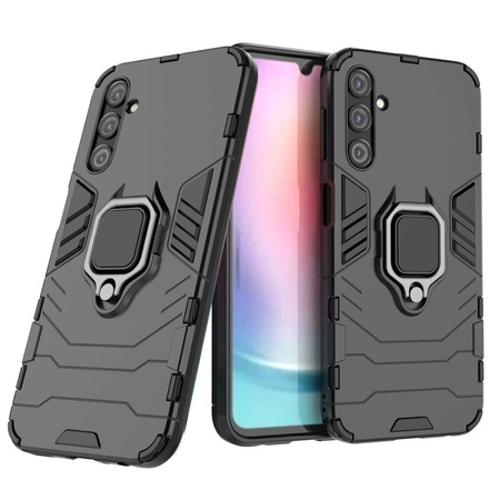 Ring Armor Hülle für Samsung Galaxy A24 4G Panzerhülle Magnethalter Ring schwarz