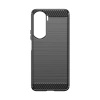 Carbon Case Silikonhülle für Honor 90 Lite - Schwarz