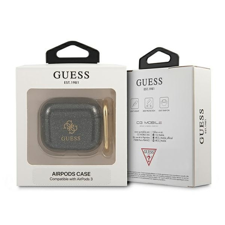 Guess GUA3UCG4GK AirPods 3 cover czarny/black Glitter Collection