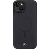 Mercedes Smooth Leather MagSafe case for iPhone 15 Plus - black