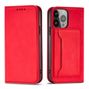 Magnet Card Case case for Samsung Galaxy S23+ flip cover wallet stand red