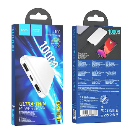 HOCO powerbank 10000 mAh 2,1A J100 biały