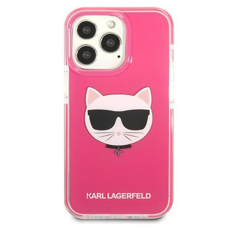 Oryginalne Etui IPHONE 13 PRO Karl Lagerfeld Hardcase Choupette Head (KLHCP13LTPECPI) różowe