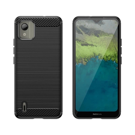 Carbon Case Silikonhülle für Nokia C110 - schwarz