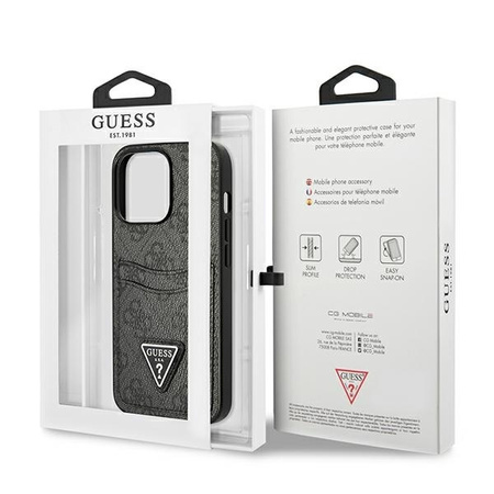 Etui IPHONE 13 PRO Guess Hardcase 4G Triangle Logo Cardslot (GUHCP13LP4TPK) czarne