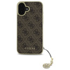 Oryginalne Etui IPHONE 16 PLUS Guess Hardcase 4G Charms Collection (GUHCP16MGF4GBR) brązowe