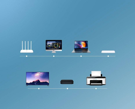 Ugreen płaski kabel przewód internetowy sieciowy Ethernet patchcord RJ45 Cat 6 UTP 1000Mbps 1 m czarny (50173 NW102)