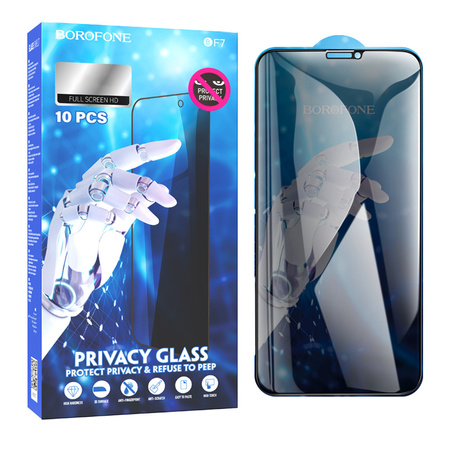 Borofone Hartowane szkło BF7 Diamond Armor Full Screen Anti-spy do Iphone XS Max/11 Pro Max - 10 sztuk