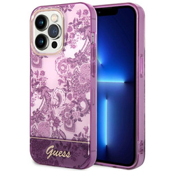 Guess Porcelain Collection - Etui iPhone 14 Pro Max (fuksja)