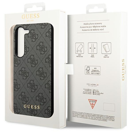 Etui Guess 4G Metal Gold Logo na Samsung Galaxy S24+ - czarne