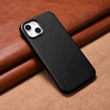 iCarer Case Leather Genuine Leather Case Cover for iPhone 14 Black (WMI14220705-BK) (MagSafe Compatible)