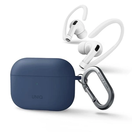 Uniq case Nexo AirPods Pro 2 gen + Ear Hooks Silicone blue/caspian blue