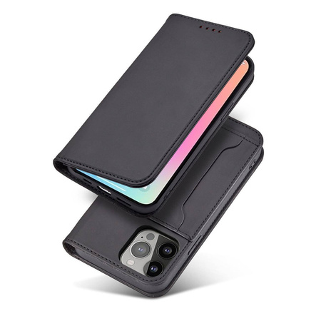 Magnetkartenhülle für iPhone 13 Pro Max Tasche Kartenetui Kartenhalter Schwarz