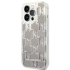 Oryginalne Etui IPHONE 14 PRO Karl Lagerfeld Hardcase Liquid Glitter Monogram (KLHCP14LLMNMS) srebrne