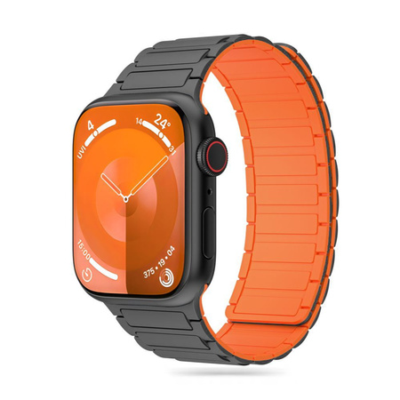 TECH-PROTECT ICONBAND MAGNETIC APPLE WATCH 4 / 5 / 6 / 7 / 8 / 9 / SE / ULTRA 1 / 2 (42 / 44 / 45 / 49 MM) TITANIUM/ORANGE