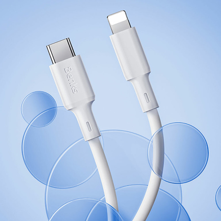 Benks Kabel D45 - USB na Lightning - 2,4A 1,2 metra biały