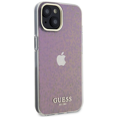 Guess GUHCP15SHDECMP iPhone 15 6,1&quot; rosa/rosa Hardcase IML Faceted Mirror Disco Iridescent