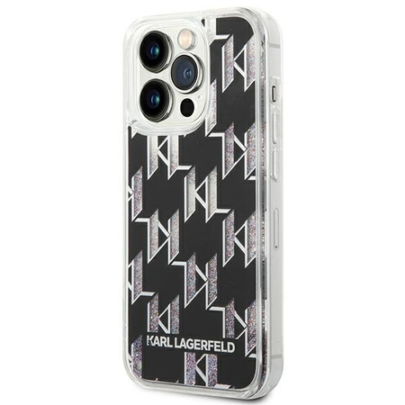 Original Case IPHONE 14 PRO MAX Karl Lagerfeld Hardcase Liquid Glitter Monogram (KLHCP14XLMNMK) black