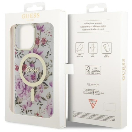 Guess GUHMP14XHCFWST iPhone 14 Pro Max 6.7&quot; transparent hardcase Flower MagSafe