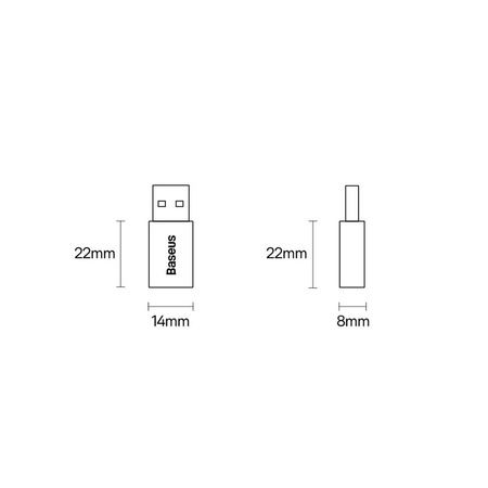 Baseus Ingenuity Series Mini USB 3.1 OTG to USB Type C adapter black (ZJJQ000101)