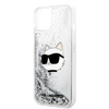 Karl Lagerfeld Liquid Glitter NFT Choupette Head - Etui iPhone 14 Plus (srebrny)