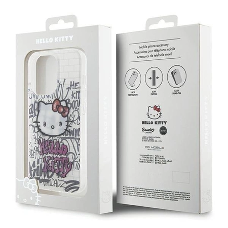 Hello Kitty IML Kitty On Bricks Graffiti case for iPhone 15 Pro Max - white