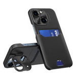 Leder Stand Case für Samsung Galaxy S23+ Card Wallet Cover mit Ständer schwarz