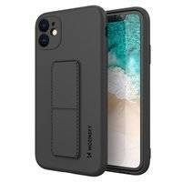 Wozinsky Kickstand Case flexible silicone cover with a stand Samsung Galaxy A22 4G black