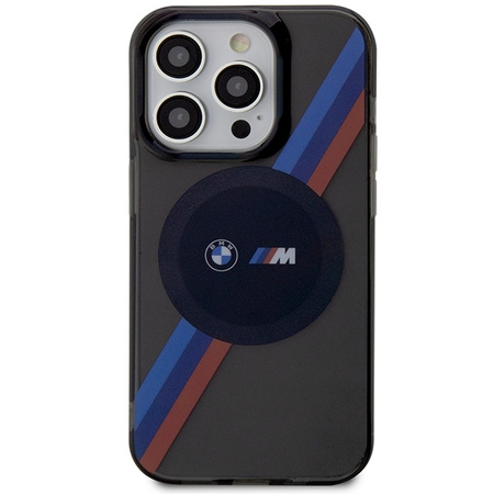 Hülle BMW BMHMP14LHDTK iPhone 14 Pro 6.1&quot; grau/grau Tricolor Stripes MagSafe