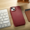 iCarer CE Oil Wax Premium Leather Folio Case Leather Case for iPhone 14 Plus Flip Magnetic MagSafe red (AKI14220707-RD)