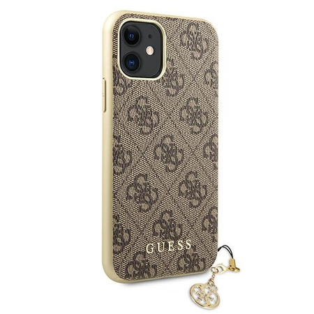 Guess GUHCN61GF4GBR iPhone 11 brown /brązowy hard case 4G Charms Collection