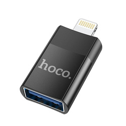 HOCO adapter OTG ze złącza USB A (żeński) do Lightning 8-pin UA17 czarny