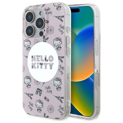 Oryginalne Etui IPHONE 16 PRO MAX Hello Kitty Hardcase IML All Over Paris MagSafe (HKHMP16XHAOPP) różowe