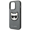 Karl Lagerfeld Saffiano Choupette Head Patch Case – Etui iPhone 14 Pro Max (srebrny)