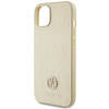 Guess Leather 4G Metal Logo Strass case for iPhone 15 - gold