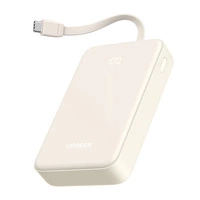 Ugreen PB505 Powerbank 20000mAh 22.5W USB-C USB-A Built-in USB-C Cable - White