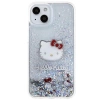 Hello Kitty Liquid Glitter Charms Kitty Head Hülle für iPhone 14 – Silber